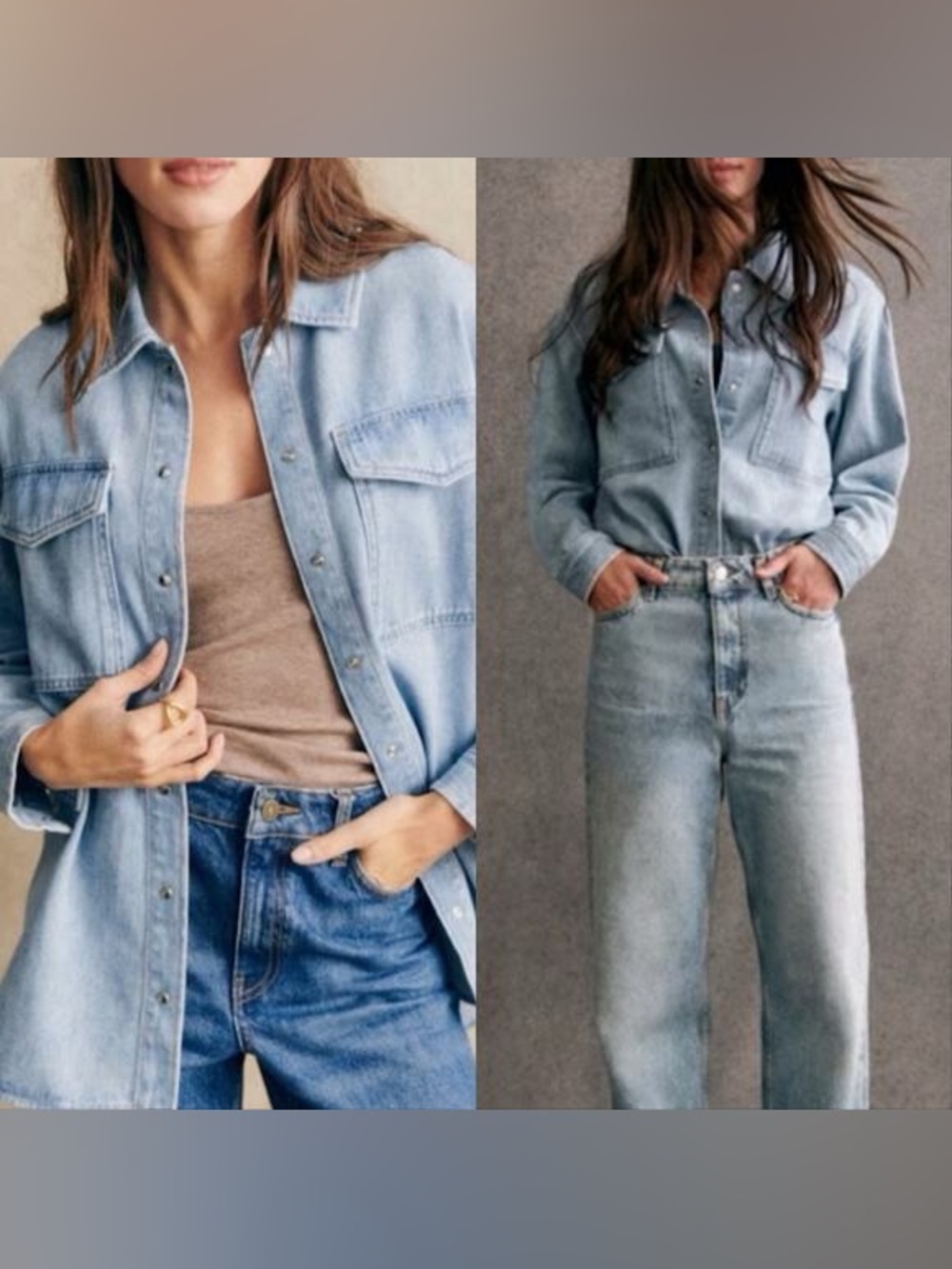 Sézane Sandrine Shirt - Snow Blue - Light Wash Denim
